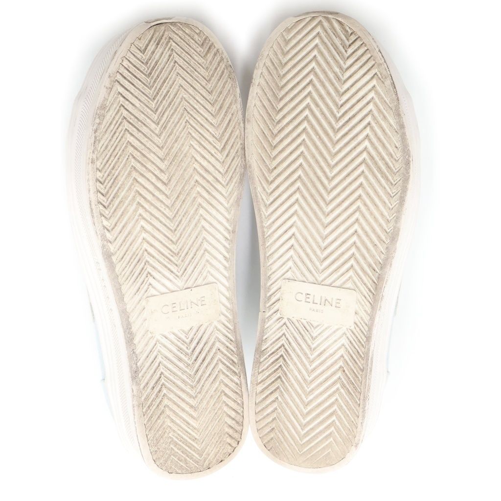 Celine Triomphe Jane Canvas Low Cut Sneakers White Blue — view 5