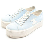 Celine Triomphe Jane Canvas Low Cut Sneakers White Blue — view 2