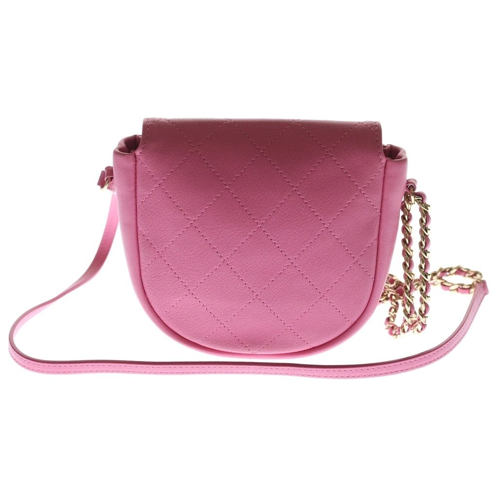 Chanel CC Logo Mini Chain Shoulder Bag Goatskin Leather Pink — view 2
