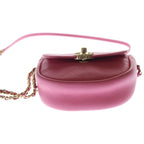 Chanel CC Logo Mini Chain Shoulder Bag Goatskin Leather Pink — view 4