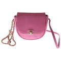 Chanel CC Logo Mini Chain Shoulder Bag Goatskin Leather Pink