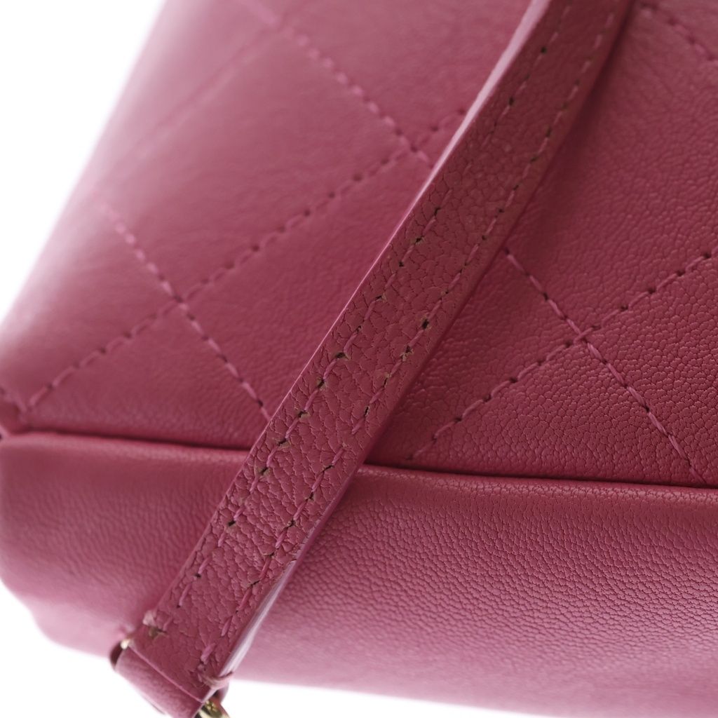 Chanel CC Logo Mini Chain Shoulder Bag Goatskin Leather Pink — view 7