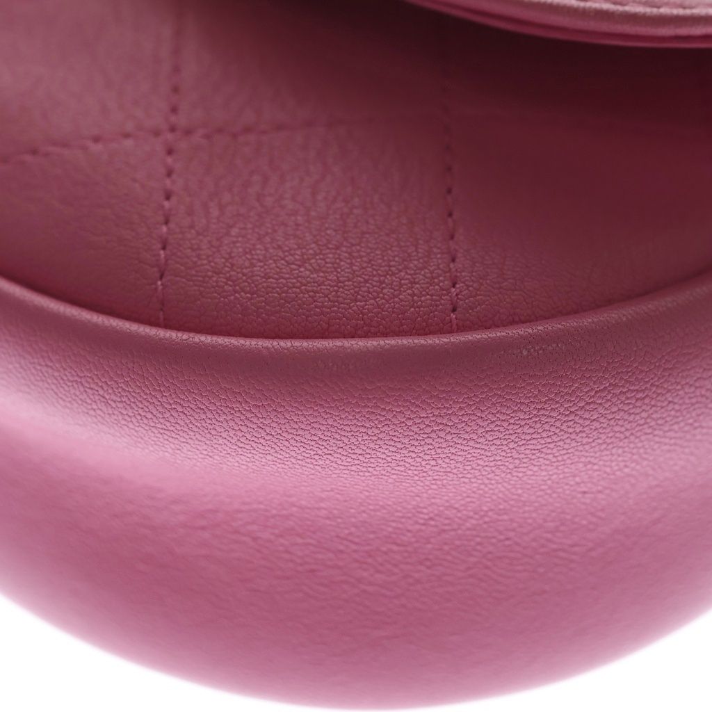 Chanel CC Logo Mini Chain Shoulder Bag Goatskin Leather Pink — view 5