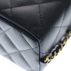 Chanel Quilted Mini Vanity Chain Shoulder Bag Lambskin Leather Gold Black — view 5