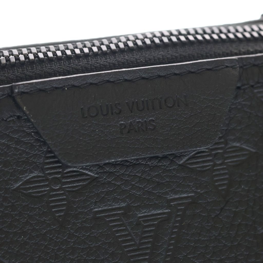Louis Vuitton City Keepall Monogram Shadow Leather Shoulder Bag Noir Black — view 6