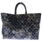 Louis Vuitton Monogram Tapestry Grand Sac Tote Canvas Navy White