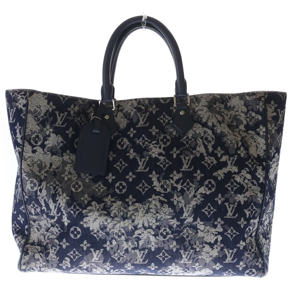 Louis Vuitton Monogram Tapestry Grand Sac Tote Canvas Navy White