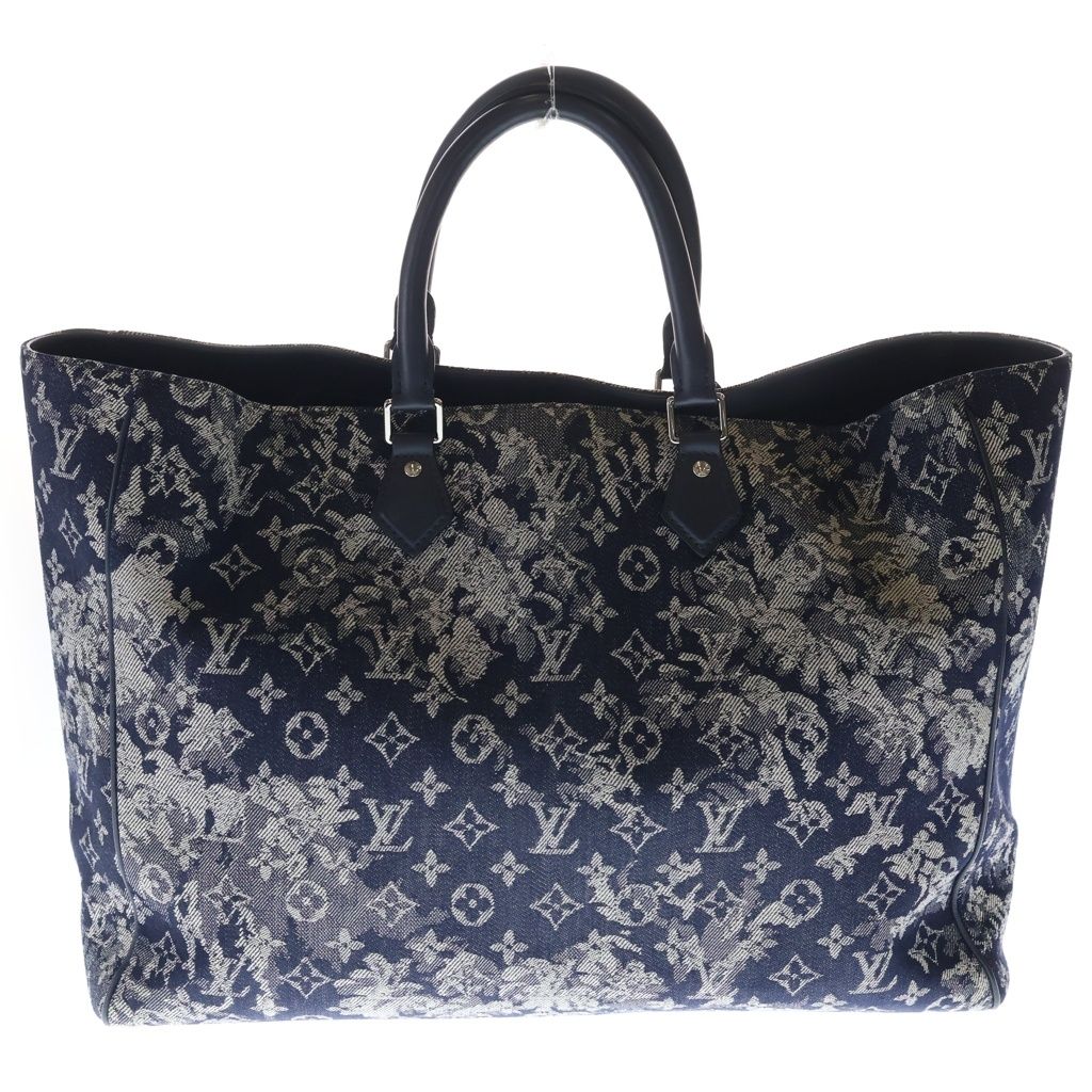 Louis Vuitton Monogram Tapestry Grand Sac Tote Canvas Navy White — view 2