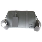 Louis Vuitton City Keepall Shoulder Bag LV Aerolog Lambskin Silver Gray