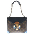 Louis Vuitton Monogram Pochette Mask Leather Hand Chain Shoulder Bag Gold Brown