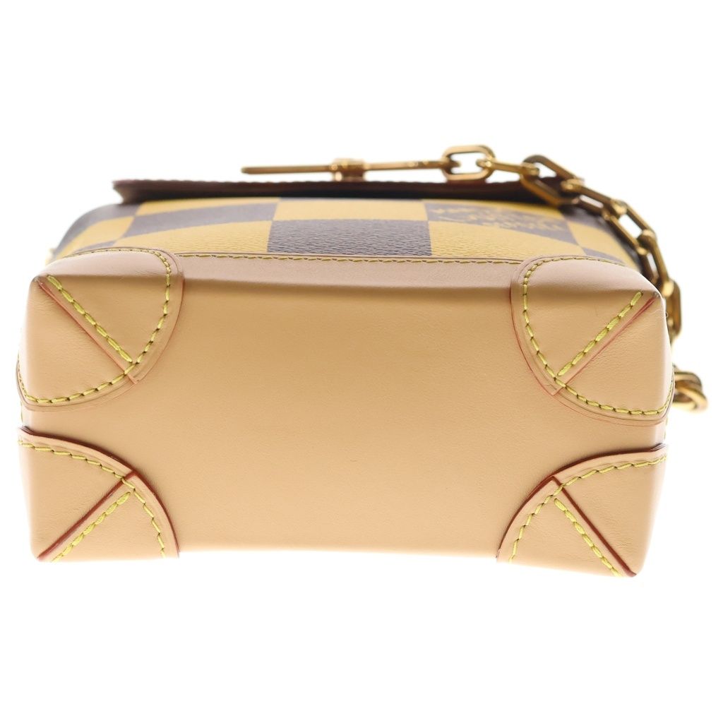 Louis Vuitton Damier Pop Nano Steamer Leather Shoulder Bag Brown Yellow — view 4