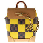 Louis Vuitton Damier Pop Nano Steamer Leather Shoulder Bag Brown Yellow