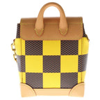 Louis Vuitton Damier Pop Nano Steamer Leather Shoulder Bag Brown Yellow — view 2