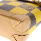 Louis Vuitton Damier Pop Nano Steamer Leather Shoulder Bag Brown Yellow — view 5
