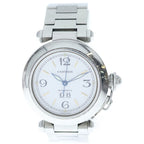 Cartier Pasha C Big Date White Dial Automatic Winding Watch Silver