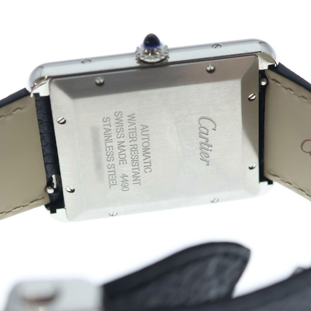 Cartier Tank Must XL Silver Dial Leather Automatic Winding Watch Black — view 5