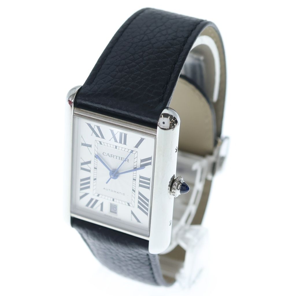 Cartier Tank Must XL Silver Dial Leather Automatic Winding Watch Black — view 4