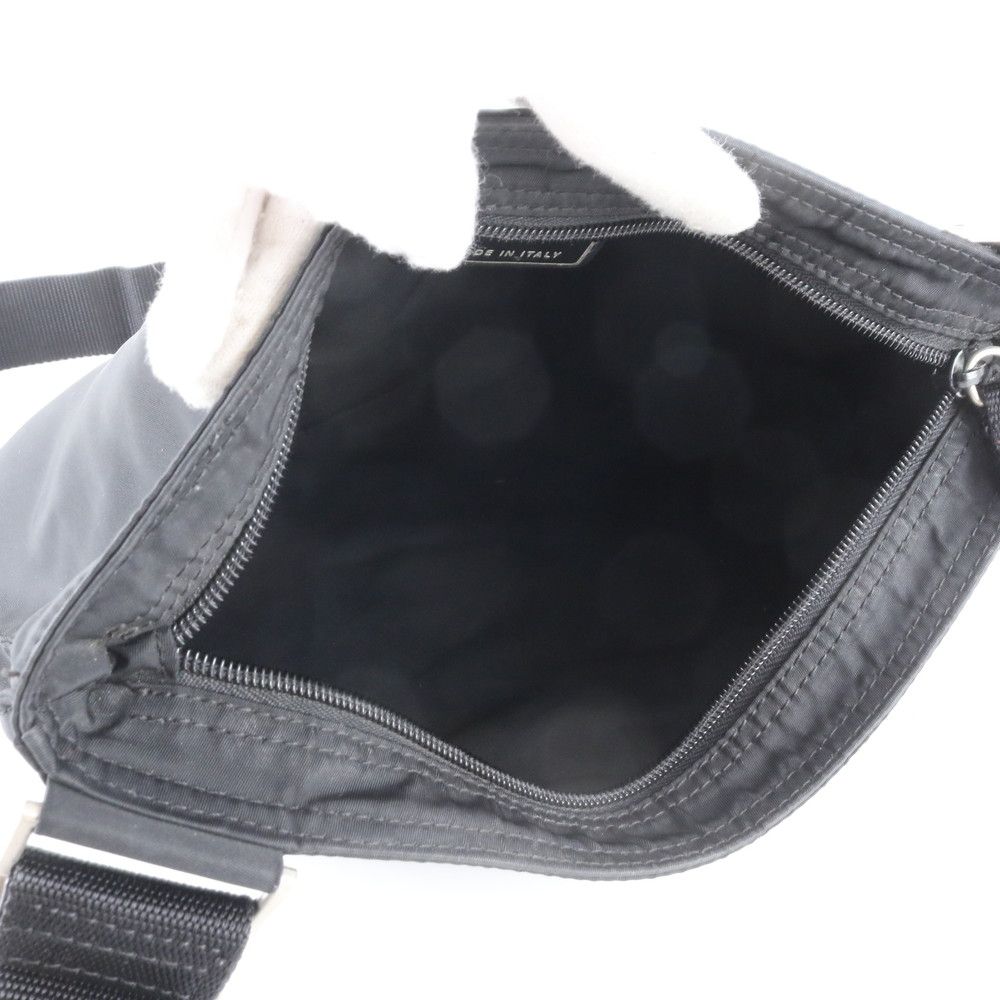 Prada Tessuto Nylon Triangle Logo Leather Shoulder Bag Crossbody Messenger — view 7