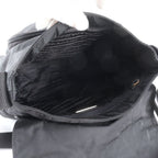 Prada Tessuto Nylon Triangle Logo Leather Shoulder Bag Crossbody Messenger — view 7