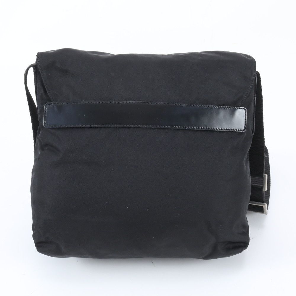 Prada Tessuto Nylon Triangle Logo Leather Shoulder Bag Crossbody Messenger — view 3