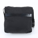 Prada Tessuto Nylon Triangle Logo Leather Shoulder Bag Crossbody Messenger — view 3