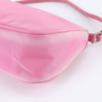 Prada Tessuto Nylon Leather Handbag Pink Pouch — view 4