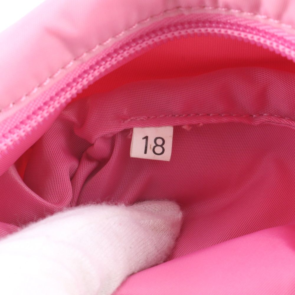 Prada Tessuto Nylon Leather Handbag Pink Pouch — view 9