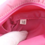 Prada Tessuto Nylon Leather Handbag Pink Pouch — view 9