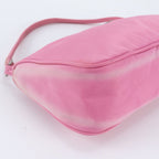Prada Tessuto Nylon Leather Handbag Pink Pouch — view 6