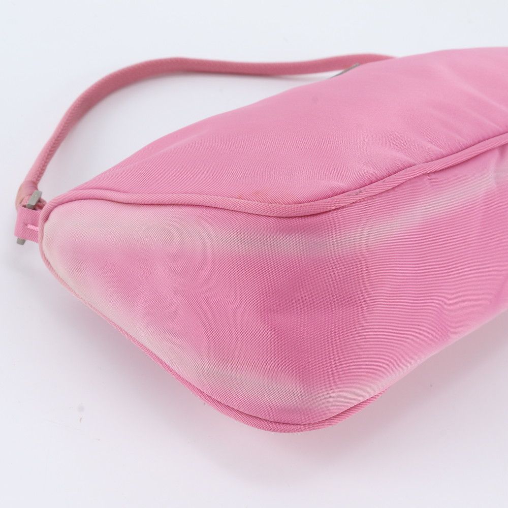 Prada Tessuto Nylon Leather Handbag Pink Pouch — view 6