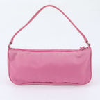 Prada Tessuto Nylon Leather Handbag Pink Pouch — view 3