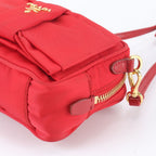 Prada Tessuto Nylon Ribbon Motif Mini 2-Way Shoulder Bag Crossbody Leather — view 4