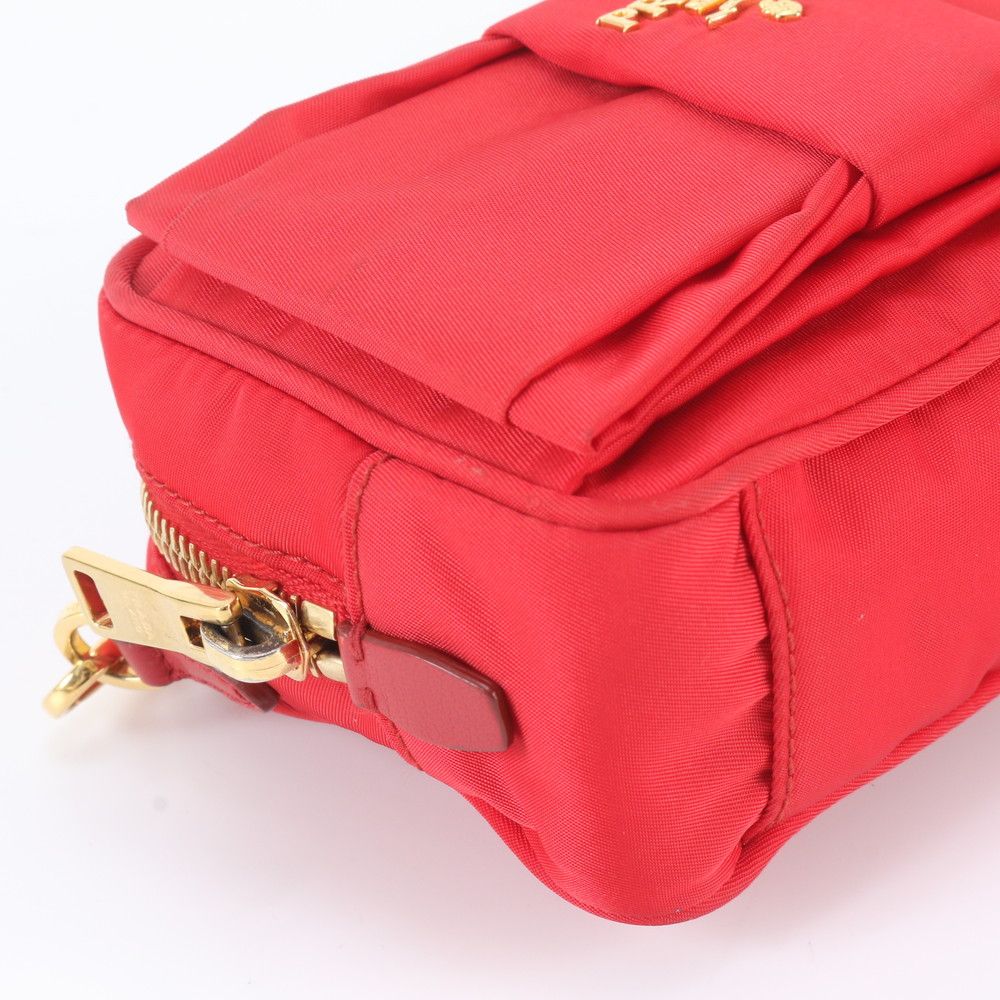 Prada Tessuto Nylon Ribbon Motif Mini 2-Way Shoulder Bag Crossbody Leather — view 6