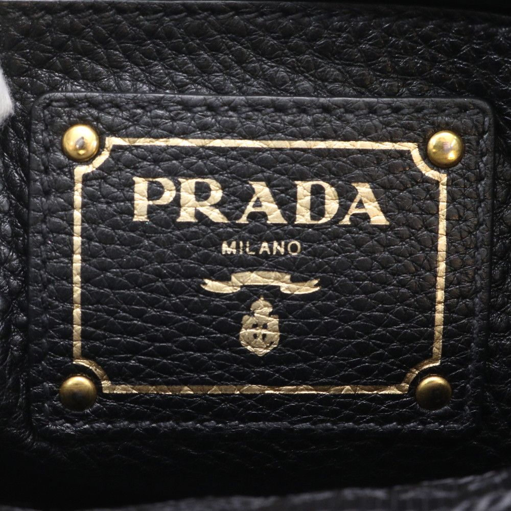 Prada Triangle Logo Leather Tote Shoulder — view 8
