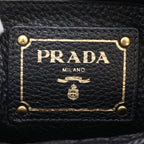 Prada Triangle Logo Leather Tote Shoulder — view 8