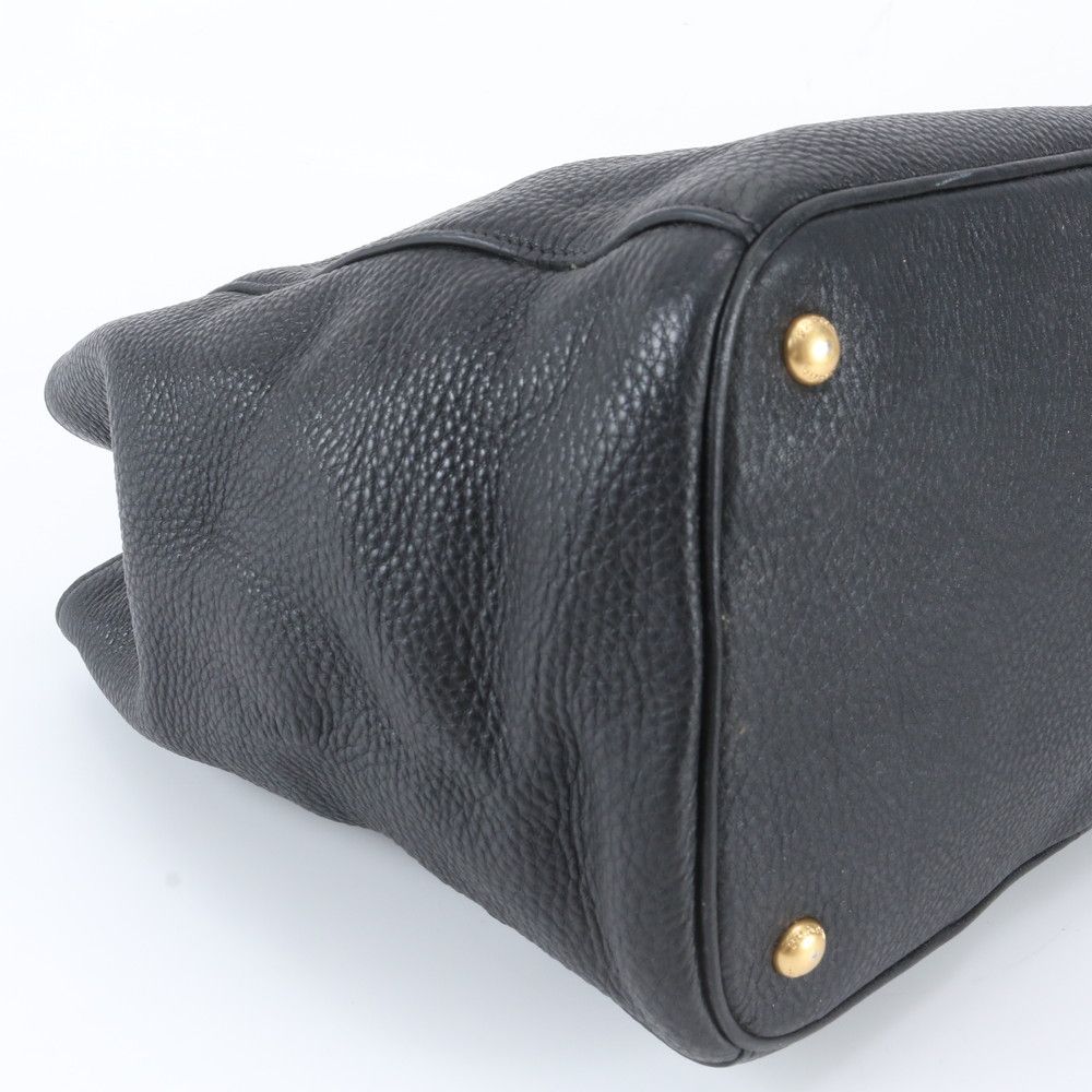Prada Triangle Logo Leather Tote Shoulder — view 6
