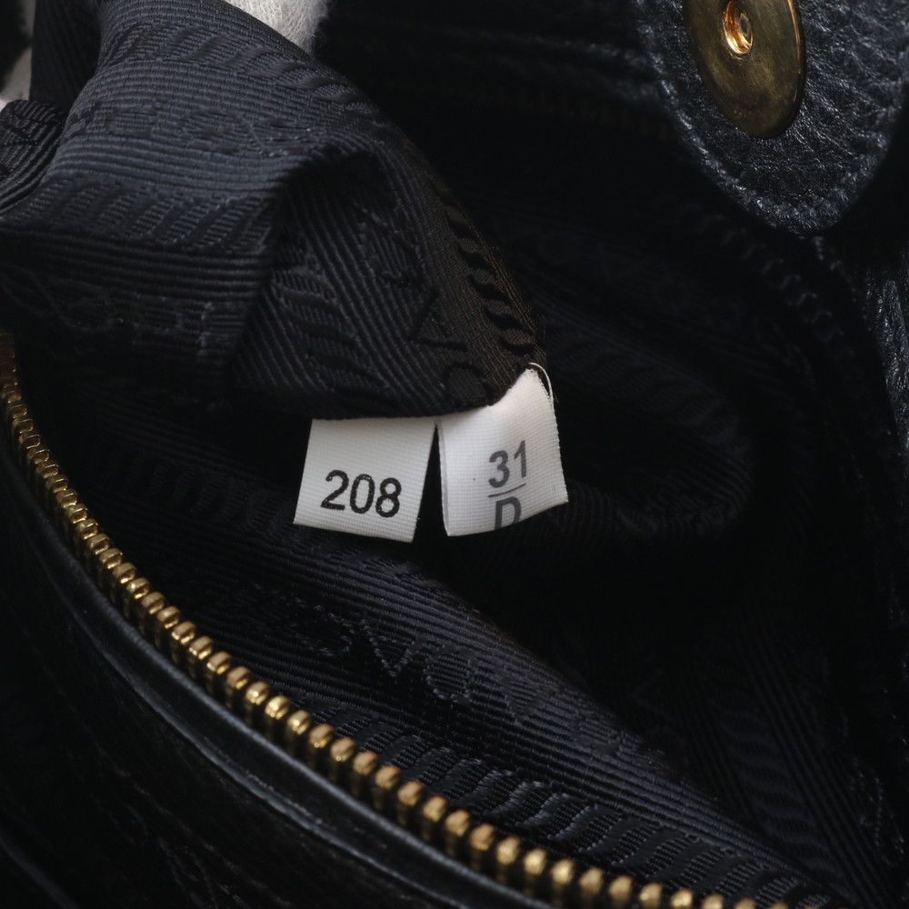 Prada Triangle Logo Leather Tote Shoulder — view 9