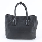 Prada Triangle Logo Leather Tote Shoulder — view 3