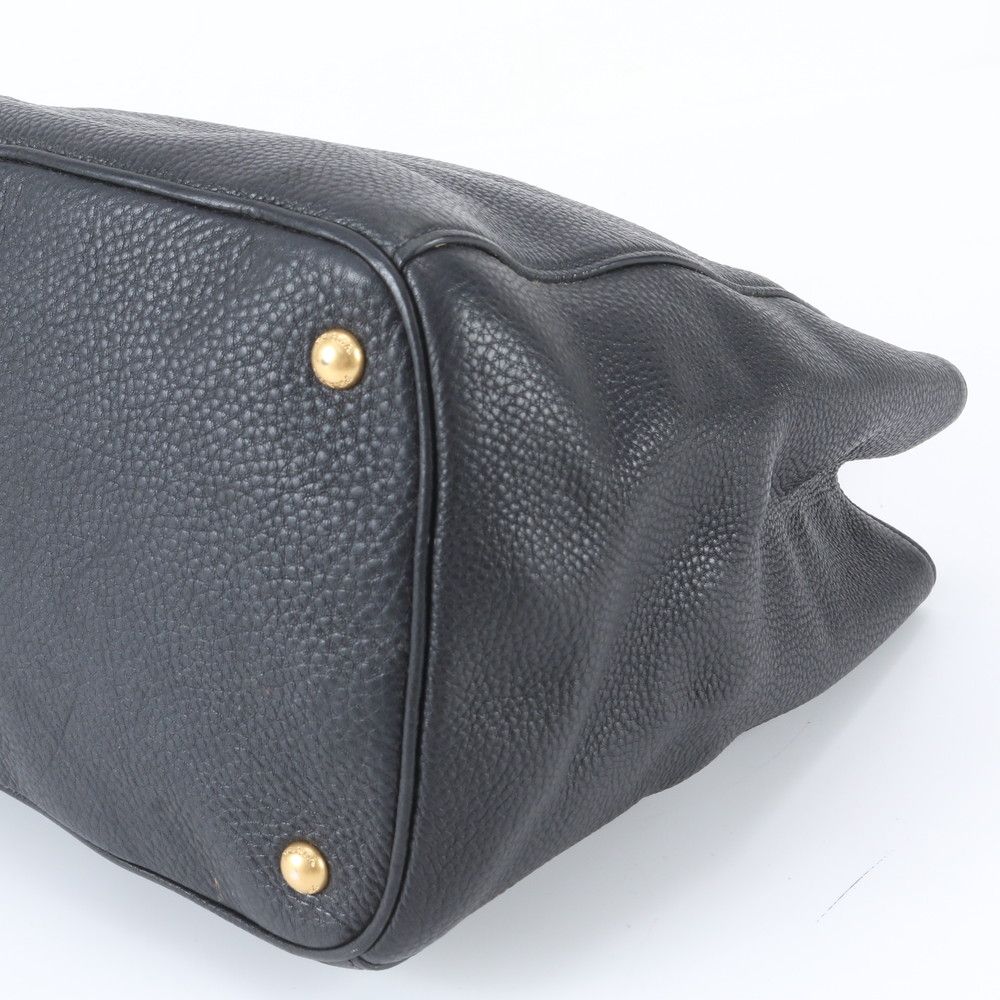 Prada Triangle Logo Leather Tote Shoulder — view 4