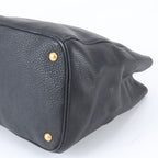 Prada Triangle Logo Leather Tote Shoulder — view 4