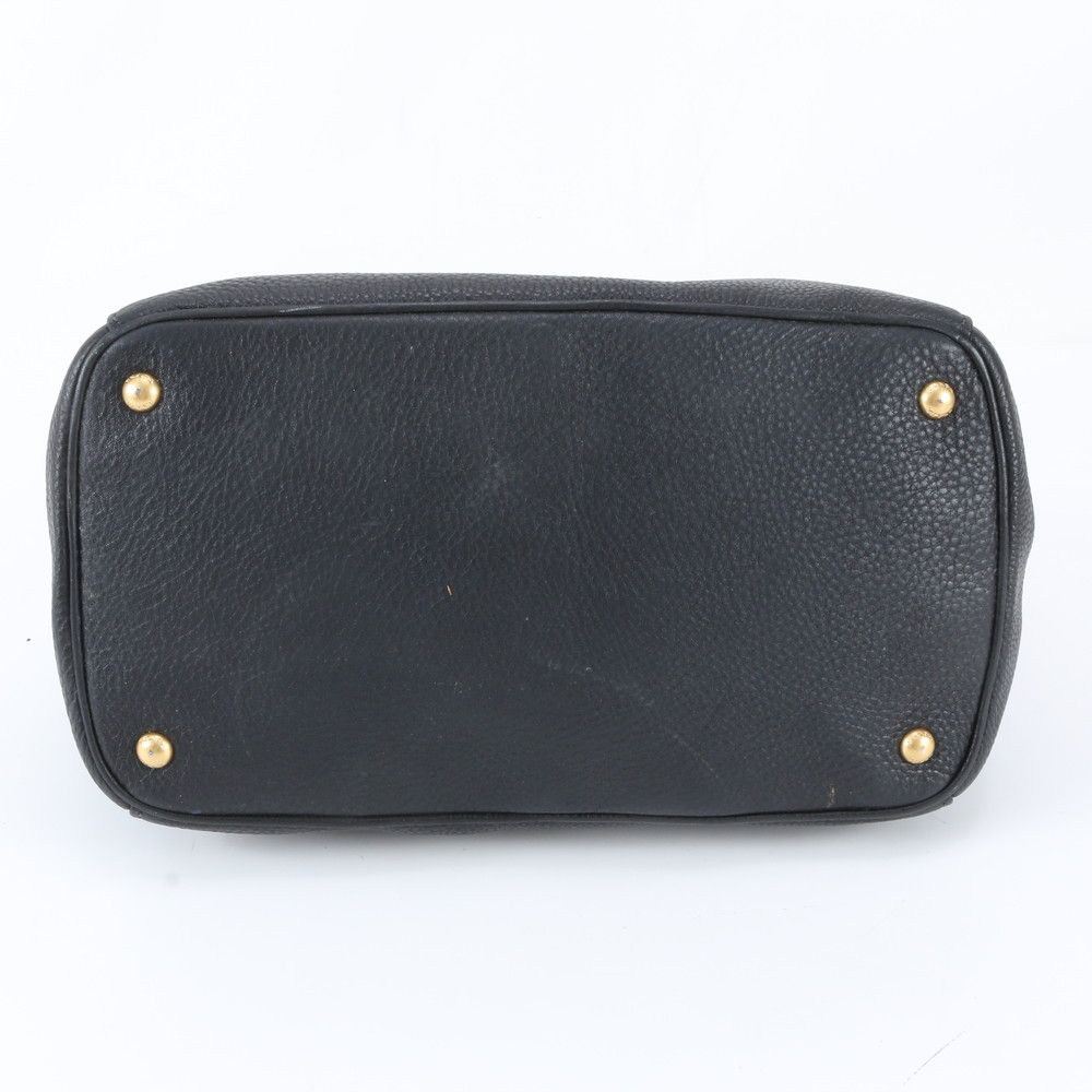 Prada Triangle Logo Leather Tote Shoulder — view 5
