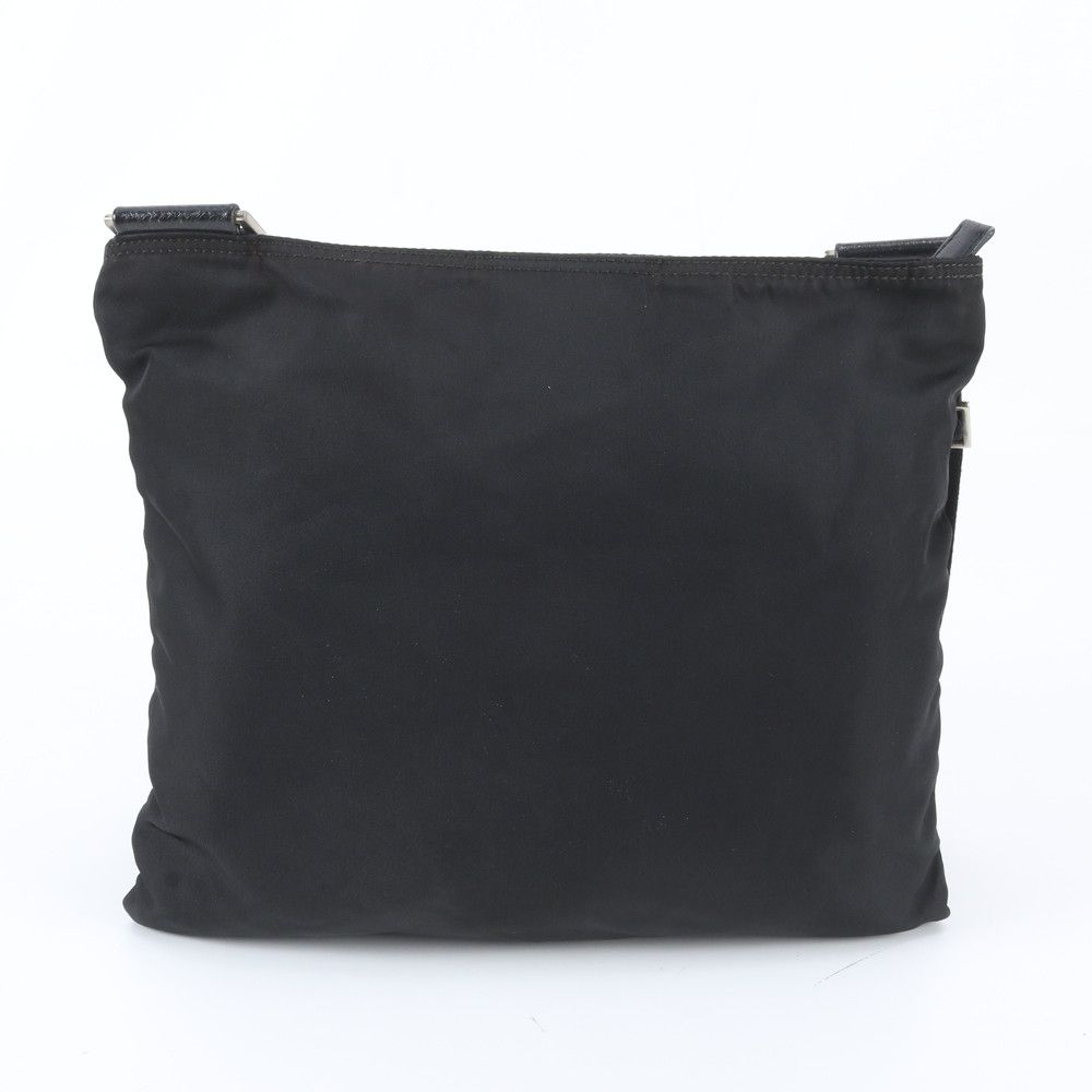 Prada Tessuto Nylon Triangle Logo Leather Shoulder Bag Crossbody Messenger — view 3