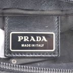Prada Tessuto Nylon Triangle Logo Leather Shoulder Bag Crossbody Messenger — view 8