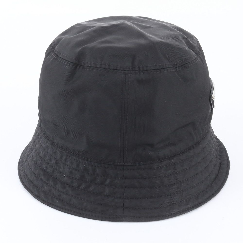 Prada Re-Nylon Triangle Logo Bucket Hat — view 4