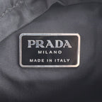 Prada Tessuto Nylon Triangle Logo Leather Shoulder Bag Crossbody Messenger — view 9