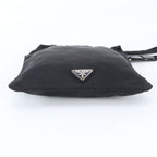 Prada Tessuto Nylon Triangle Logo Leather Shoulder Bag Crossbody Messenger — view 5