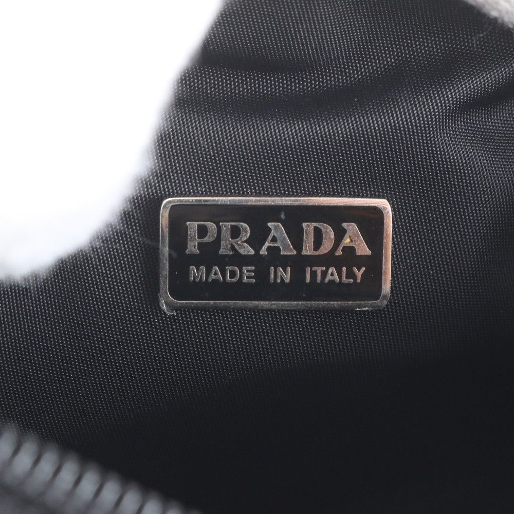 Prada Tessuto Nylon Triangle Logo Handbag Black — view 8