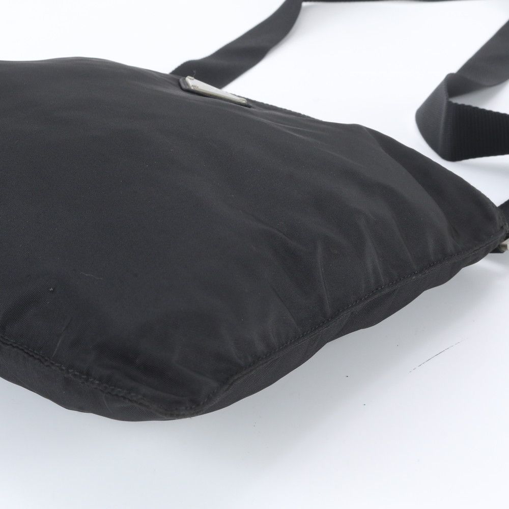 Prada Tessuto Nylon Triangle Logo Leather Shoulder Bag Crossbody Messenger — view 4