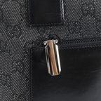 Gucci GG Canvas Leather Tote Shoulder Hand Black — view 8