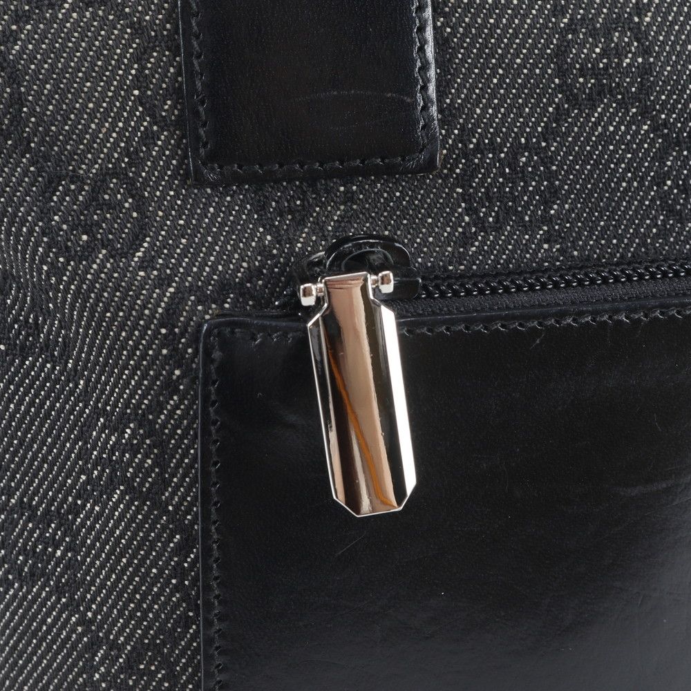 Gucci GG Canvas Leather Tote Shoulder Hand Black — view 8